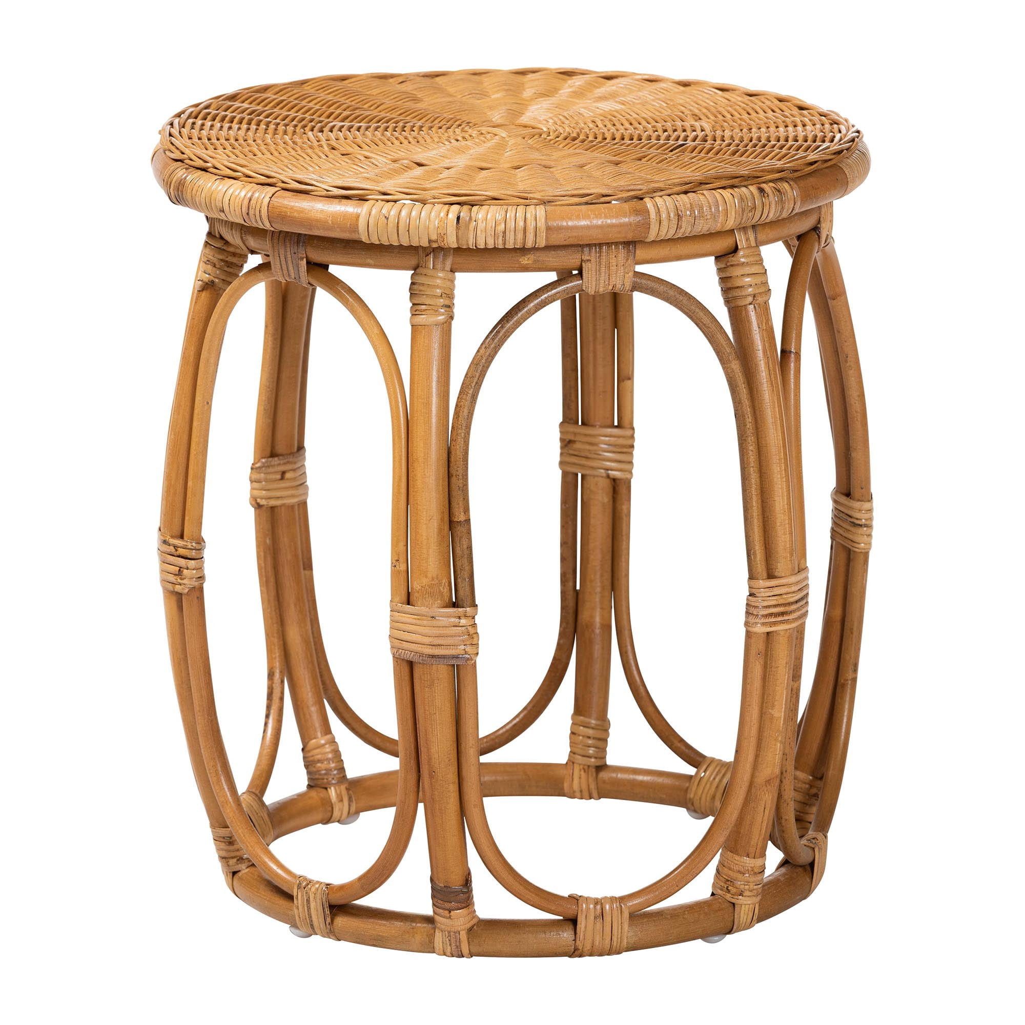 bali & pari Jayana Boho End Table, Light Honey