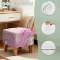 thumbnail image 6 of Jiueut Pink Golden Marble Print Ottoman Slipcover, Breathable Footrest Sofa Slipcovers Washable Covers for Footstool with Stretch Bottom, 6 of 7
