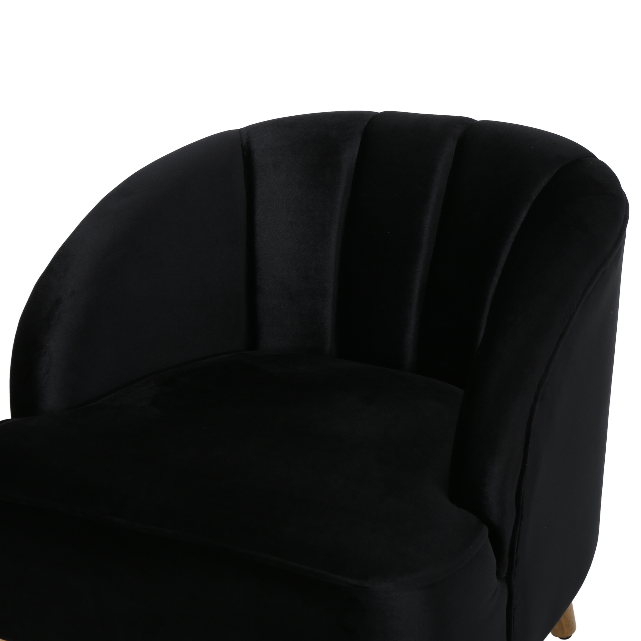 GDF Studio Scarlett Mid Century Modern Velvet 3 Piece Living Room Loveseat Set, Black and Light Walnut