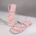 thumbnail image 4 of BADHUB Women's Strappy Sandals Square Toe Dressy Summer Cute Vacation Ankle Strap Slip on Walking Sandal Shoes Pink 39, 4 of 6
