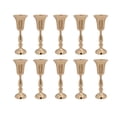thumbnail image 3 of Centerpieces Tabletop Wedding Decoration 10pcs Set Metal Gold Flower Vases Stand, 3 of 11