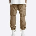thumbnail image 5 of New Pocket Design Solid Cargo Pants Trousers for Men Full Length Casual Loose Drawstring Pockets Pants Male Cargo Trousers Khaki S, 5 of 7