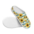 thumbnail image 3 of Lsque White Blue Striped Sunflower Pattern Womens Comfort Cotton on Scuff With Memory Foam and Anti-skid Sole Slipper-42/43, 3 of 7