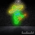 thumbnail image 4 of Handmadetneonsign Mexican Cactus Playing Guitar Neon Sign, Fiesta Neon Light, Mexican Event Party Light 66077, 4 of 5