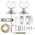 thumbnail image 3 of Privacy Oval Egg Crystal Door Knobs Polished Chrome Round Rosette, 3 of 8