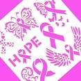 thumbnail image 4 of 1pc Ribbon Pattern Plastic Painting Stencils Templates 30x30cm Ribbons Wings Butterflies Heart Breast Cancer Prevention Theme Stencils for Painting on Walls Arts and Crafts, 4 of 8