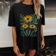 thumbnail image 3 of Faldas Cortas para Mujeres, Impresión de Flores Casual Oversized Camiseta de Manga Corta Top Hecho de 95% Poliéster 5% Spandex para Primavera Verano, Falda Corta de Verano, 3 of 7