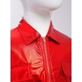thumbnail image 5 of Hansber Kids Shiny Metallic Bomber Jacket for Boys Girls Long Sleeve Zip Up Motorcycle Baseball Coats Red 14, 5 of 8