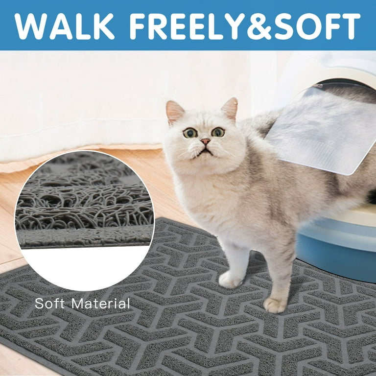 UPSKY Cat Litter Mat Large 35 inch x 23 inch Non-Slip Cat Litter Trapping Mat Multi-Use Waterproof Gray, Size: 23 x 35 x 0.4