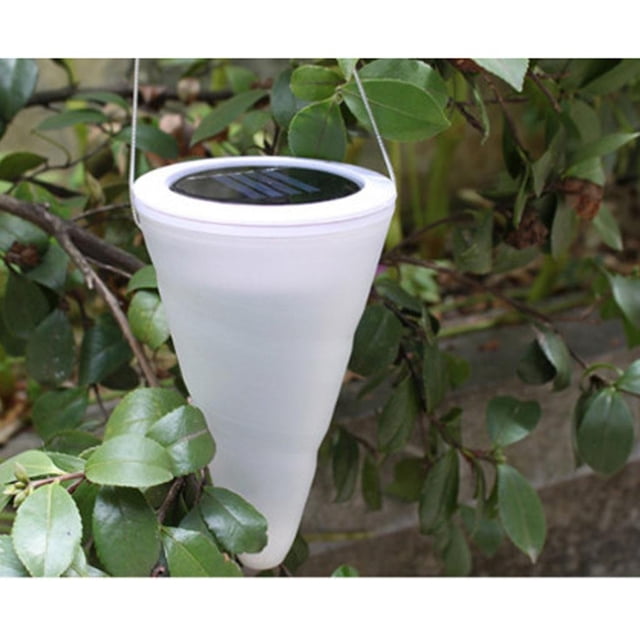 Colgante en apariencia De lámpara solar Patio Jardín Césped Decoración Cálida Cola Luz LED colgante de cono