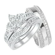 his and hers marquise wedding ring set matching sterling silver bands for him and her - Wedding Rings Set For Him And Her his and hers marquise wedding ring set matching sterling silver bands for him and her - Wedding Rings Set For Him And Her