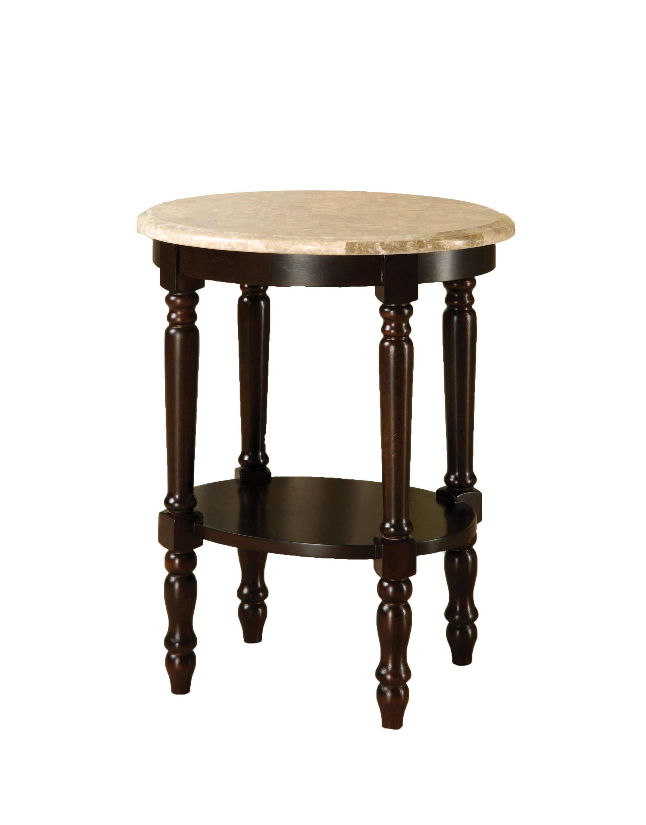 Furniture of America Ellington Oval Side Table, Dark Cherry and Ivory
