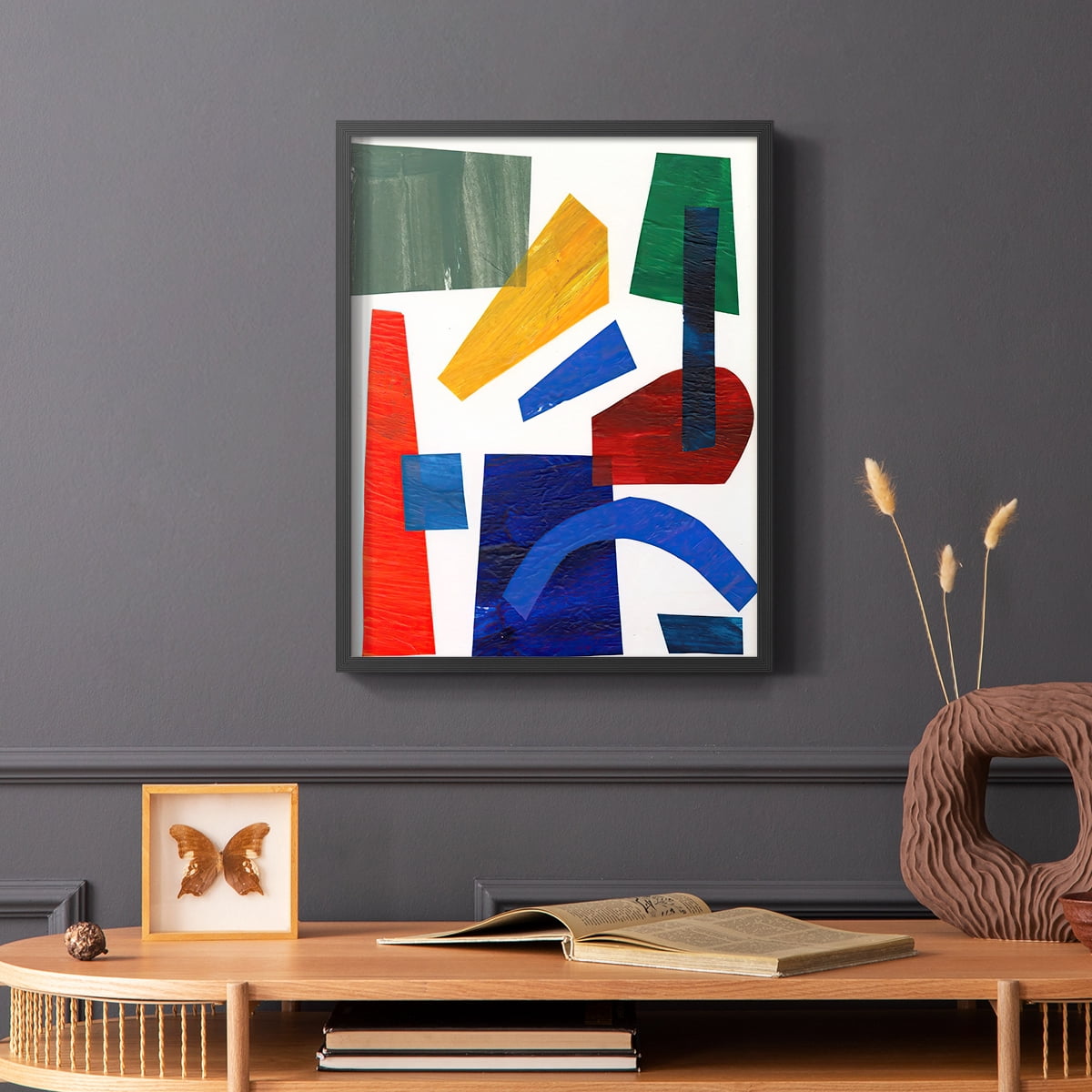 Colorful Shapes I in Paper Solid Wood 22 x 28 Framed Print
