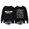 thumbnail image 3 of knqrhpse Chandails à Capuchon pour Femmes, Sweat à Capuche pour Femmes, Mode Féminine, Dieu Est Bon Sweat à Manches Longues Chemises Graphiques Décontractées Pull-Over Tops, Chandails en Molleton Col Rond, Chandails à Capuchon Graphiques, Chandail à Capuchon Chaud, Noir, TG, 3 of 3