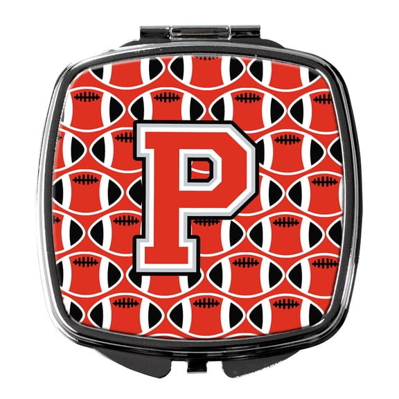 Letter P Football Scarlet and Grey Compact Mirror