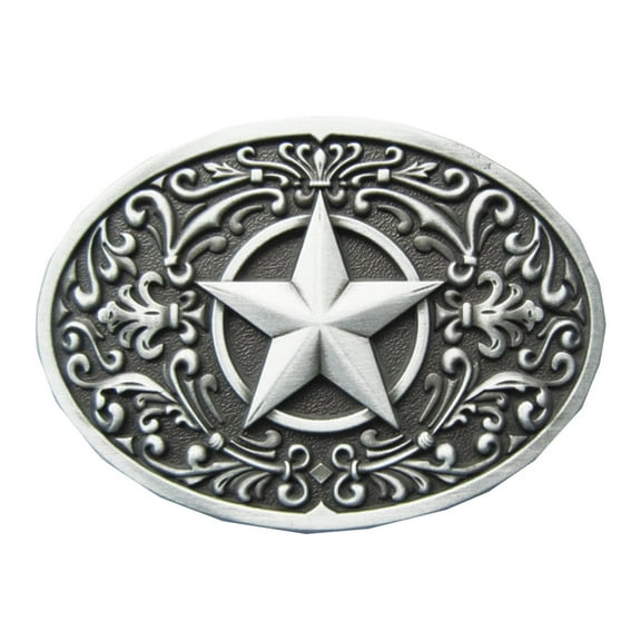 Vintage Style Southwest Flower Western Star Oval Belt Buckle Boucle de Ceinture