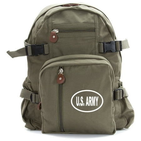 U.S. Army Oval Bumper Sticker Army Sport Heavyweight Canvas Backpack (The Best Small Backpack)