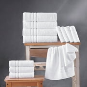 Hawmam Linen White Hand Towels For Bathroom - Luxury 16 x 29 600 GSM 100% Turkish Cotton - Soft, Fluffy, Low Lint, QuickDry, Absorbent - Set of 4, Perfect for Spa, Gym, Airbnb, Hotel - Set of 4