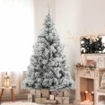 thumbnail image 3 of Xinwanna 6FT Artificial Christmas Tree, White Flocked with Realistic Branch & Reinforced Metal Base, Easy to Assembly Xmas Tree, Christmas Decoration Tree, 3 of 11