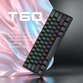 thumbnail image 5 of Mechanical Gaming Keyboard,Rainbow RGB Backlit Gaming Wired Keyboards Compact Mini 61 Keys Portable 60 Percent Mechanical Keyboard with Black Keycaps,for Windows Laptop PC Linear Blue Switch, 5 of 7
