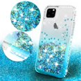 thumbnail image 3 of SPY Case for Apple iPhone 13 Pro Max Case with Tempered Glass Screen Protector Liquid Glitter Cute Case Cover for Girls Women - Clear/Teal, 3 of 5