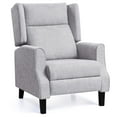 thumbnail image 6 of Subrtex Push Back Recliner Chair, Modern Upholstered Manual Wing Chair with Extending Footrest Linen Fabric Recliner Chair (1 PC, Gray), 6 of 6