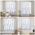 thumbnail image 5 of Navy Blue Branches Semi Sheer Curtains Drapes for Living Room,Bedroom,French Doors Window 108 Inches Long,Modern Abstract Art Forest Silhouettes Rod Pocket Chiffon Curtain Voile Drapery Panel, 5 of 8