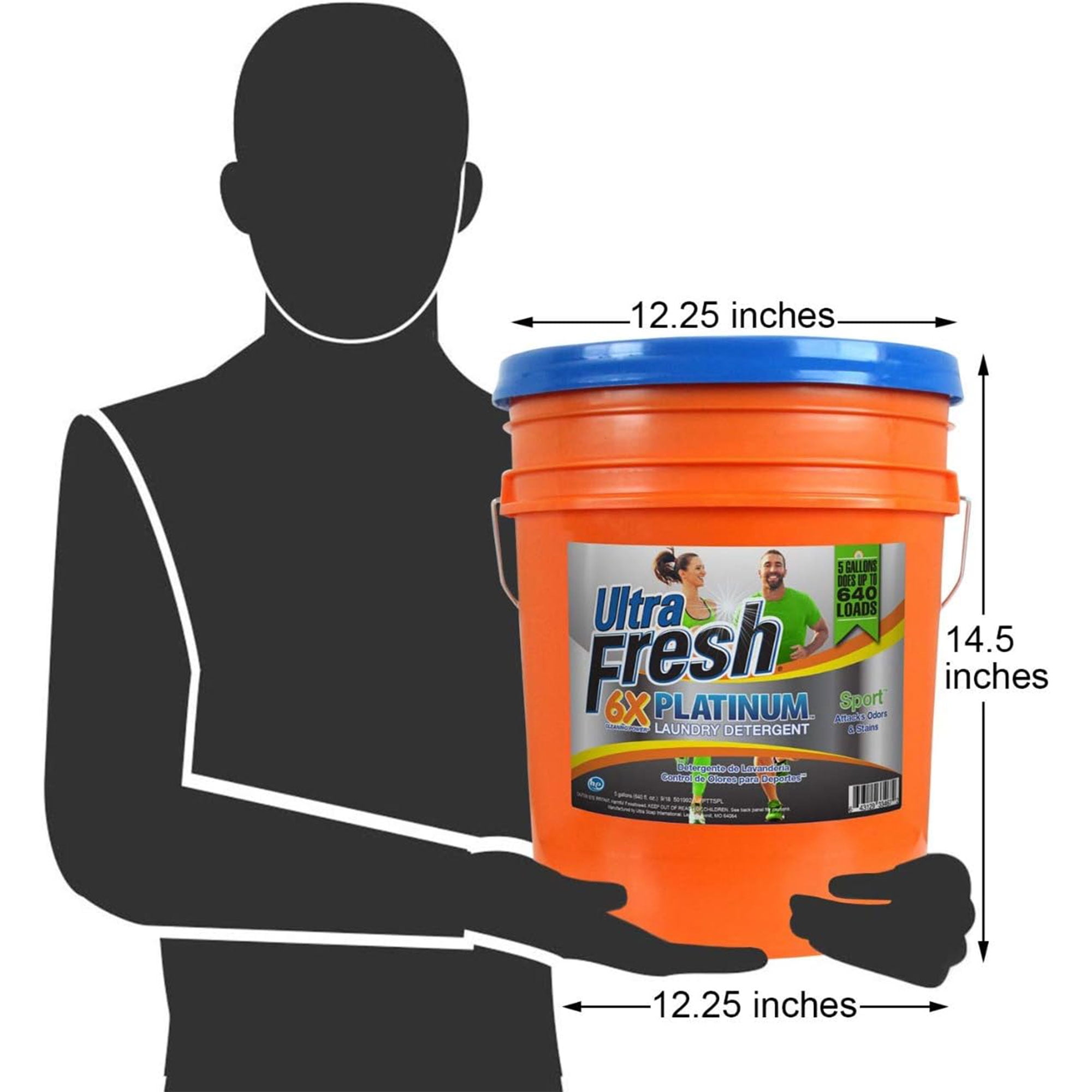 Ultra Fresh Platinum Sport 5 Gallon 6x Laundry Detergent Up to 640 Loads