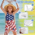thumbnail image 6 of Xoenoiee Heart American Flag Pattern Girls Swimsuit One Piece Bathing Suit for Girls Adjustable Straps Pad Swimwear 4th of July Beachwear with Cover Up Skirt, Size 15-16 Years, 6 of 7
