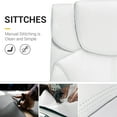 thumbnail image 2 of Homall Mid Back Executive Office Chair Swivel Computer Task Chair with Armrests, Ergonomic Leather-Padded Desk Chair with Lumbar Support, White, 2 of 7