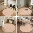 thumbnail image 5 of Round Area Rugs 4Ft, Orange Boho Non-Slip Washable Circle Rugs Carpet, Abstract Geometric Curves Lines Modern Indoor Outdoor Rug Floor Mats Throw Runner for Bedroom Living Room Bathroom, 5 of 8