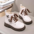 thumbnail image 5 of vokkrv Girls Ankle Boots Kids Side Zipper Round Toe PU School Shoes Hiking Cute Soft Shoes, 5 of 7