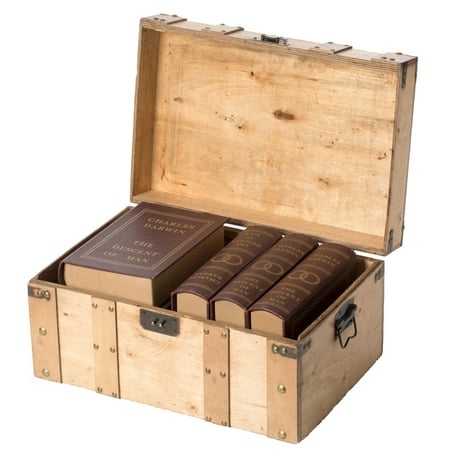 UPC: 0651355231436 | Natural Wooden Style Trunk with Handles