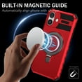 thumbnail image 3 of Feishell for iPhone 16 Armor Case Stand, [Compatible with MagSafe] Military Grade Drop Protection Rugged Shockproof Grip Hard Heavy Duty Bumper Car Magnetic Cover, Red, 3 of 10