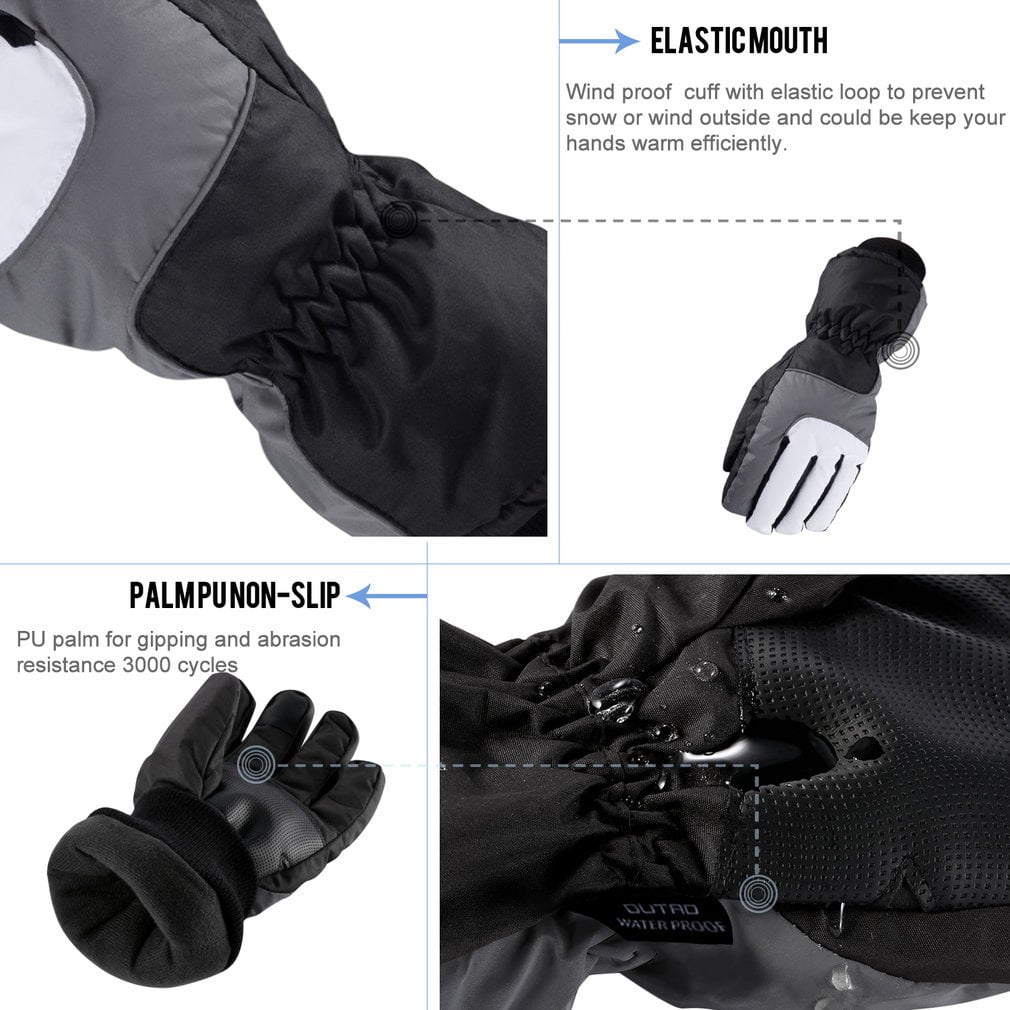 OUTAD Outdoor Elastic Waterproof Snow Ski Gloves Mountain Climbing for Men USA