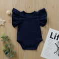 thumbnail image 5 of Newborn Baby Girls Ruffles Romper Short Sleeve Jumpsuit Ribbed Knitted Romper 0-18M, 5 of 5