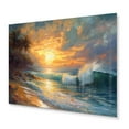 thumbnail image 2 of Designart "Serene Seaside Ambiance in Yellow and Blue" Beach Metal Art Print, 2 of 5