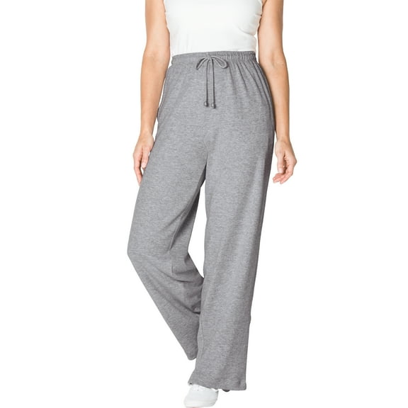 Woman Within Plus Size Tall Sport Knit Straight-Leg Pull-On Pants