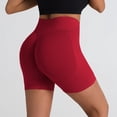 thumbnail image 5 of KPOPLK Women's Biker Shorts 2.5" No Front Seam High Waist Hidden Scrunch Workout Gym Yoga Running Shorts,Wine,Size L, 5 of 5