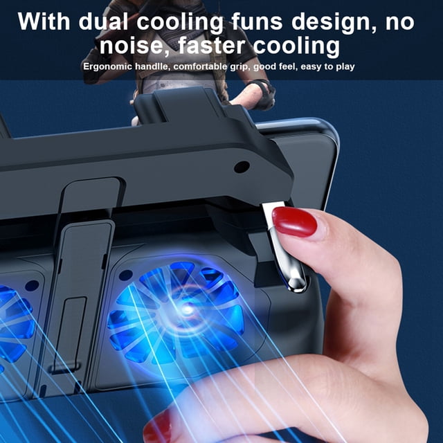 Gamepad For Smartphone Heat Dissipation Gamepad For Smartphone Abs Metal Dual Cooling Fans Mobile Phone Game Controller Gamepad With 5000Mah Battery