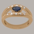 thumbnail image 2 of LBG British Made 18k Rose Gold Natural Sapphire & Diamond Womens Anniversary Ring - 33 size options - Size 4.5, 2 of 7