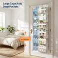 thumbnail image 3 of LazySpin Over the Door Organizer 6 Tiers, Clear Window Behind Door Storage of 12 Compartments, Over the Door Storage, Door Hanging Organizer for Closet, Diaper Organizer, Off-White, 3 of 8