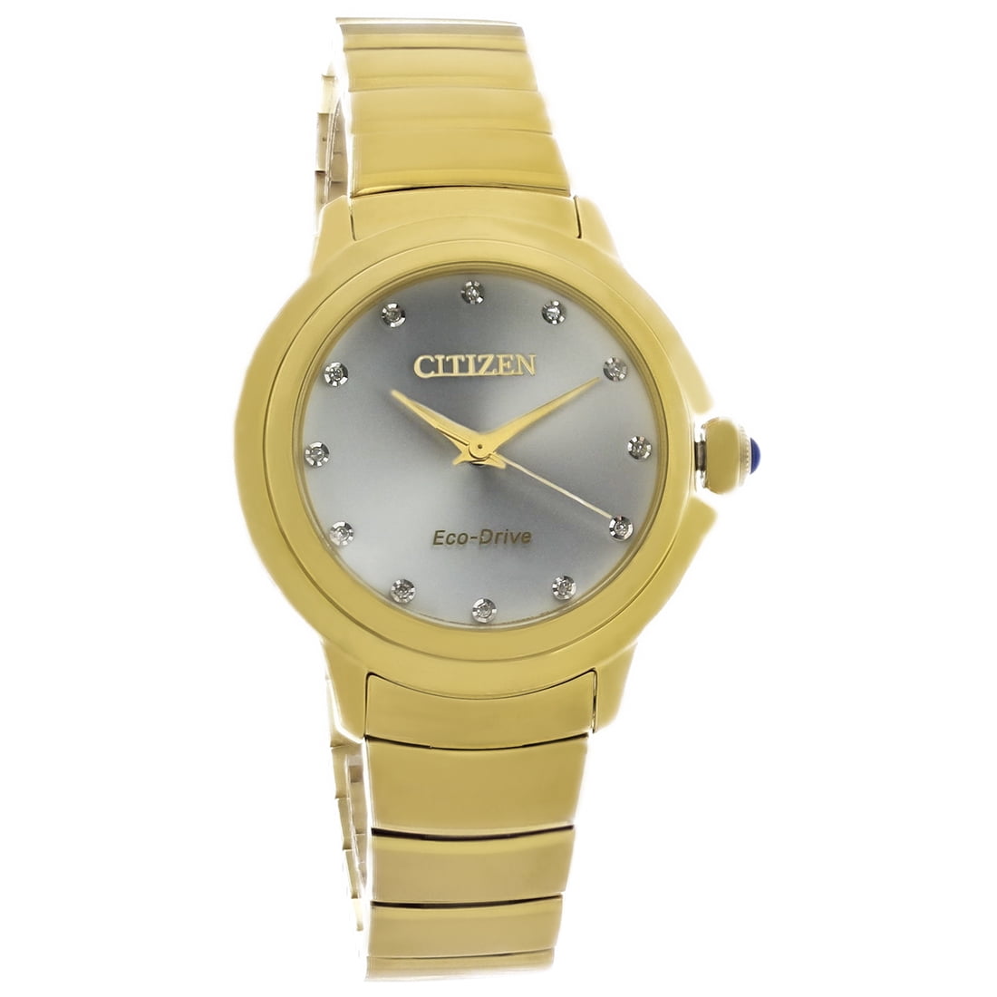 Citizen EcoDrive CECI Ladies Diamond Gold Tone Stainless Steel Watch