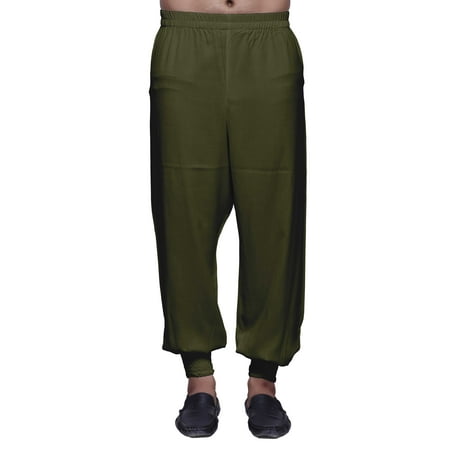 

Atasi Menâ€™s Elastic Ethnic Wear Bottom Pant Readymade Solid Rayon Harem Pajama