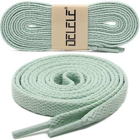 

Rush 2 pairs of flat shoe laces suitable for skateboard shoes and sports shoes 51.18 Inch（Pea green） S3063
