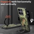 thumbnail image 6 of ELEHOLD For Moto G  5G(2025) Ergonomic Design Military Grade Shockproof Protective Case Magnetic Ring Stand Rugged Cover, Non-Slip, Support Wireless Charging, Olivegreen, 6 of 6