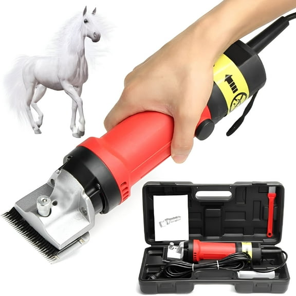 FACEGA Heavy Duty Horse Cattle Animal Hair Clipper Trimmer for Horse Equine Goat Pony Cattle and Large Thick Coat Animals, 6 Speeds Large Heavy Duty Farm Livestock Haircut Trimmer, 110V 350W
