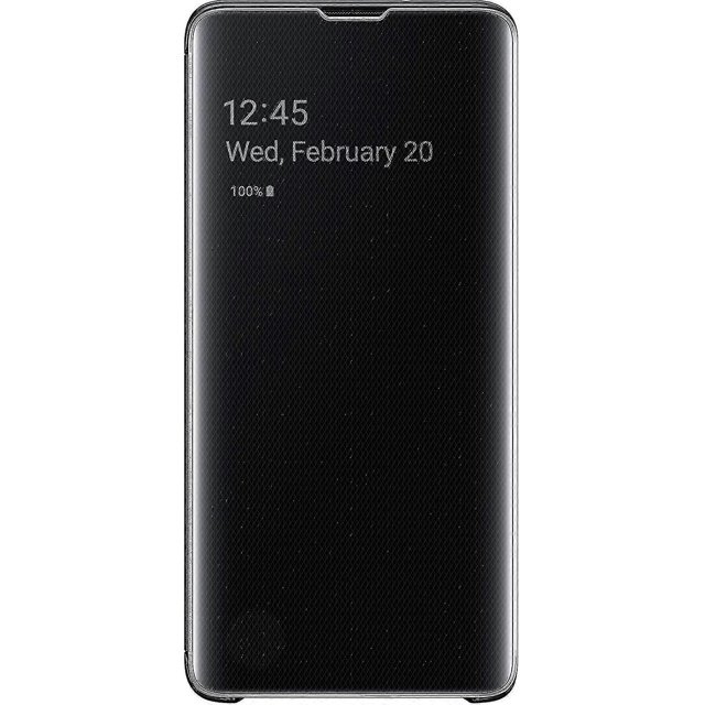2024 For Samsung Galaxy S10 Protective Clear View Folio Cover Case - Black