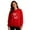 Red, variant on Cavosen Christmas Women's Pullover Sweater Crew Neck Long Sleeve Fleece Funny Pullover Deer Graphic Solid Blouses Couple Party Shirt Tops