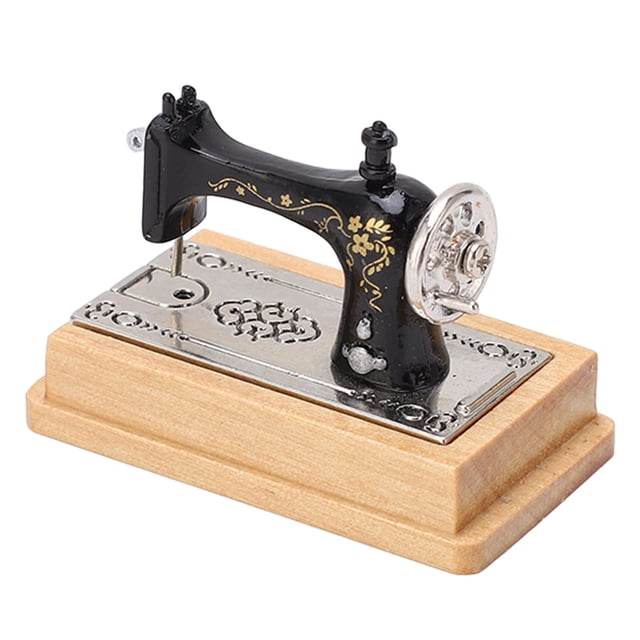 Dollhouse Sewing Machine, Dollhouse Miniature Sewing Machine Lifelike For Collection Wood Color